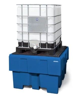 Lovilna-prestrezna posoda iz polietilena (PE) za 1 IBC | z rešetko