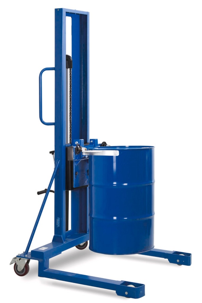 Dvižni voziček za sode | višina dviga 0-1170 mm |  široko podvozje | za 200-220 litrske kovinske in plastične sode