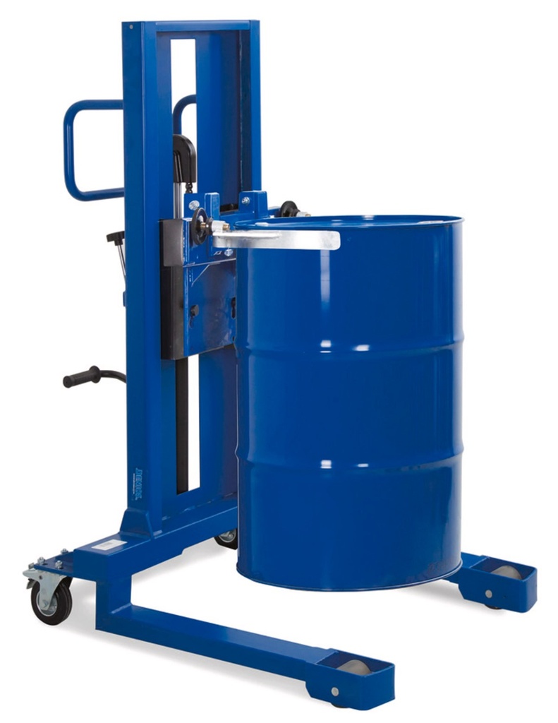 Dvižni voziček za sode | višina dviga 0-520 mm |  široko podvozje | za 200-220 litrske kovinske in plastične sode