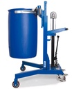 Dvižni voziček za sode | Eco | višina dviga 0-500 mm | podvozje v obliki črke V | za 200-220 litrske kovinske in plastične sode
