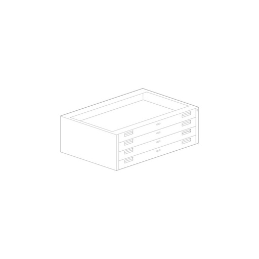 [D7282] Modularna omara za večje dokumente in načrte | 4x predali | 115x1250x870 mm | D7282