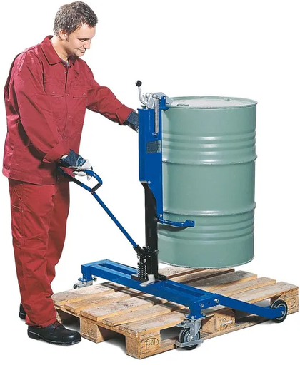 [227162] Dvižni voziček za sode | Eco | višina dviga 0-300 mm | široko podvozje | za 200 litrske kovinske sode
